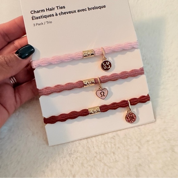 lululemon Charm Pink and Brown Hair Tie Set main image 5